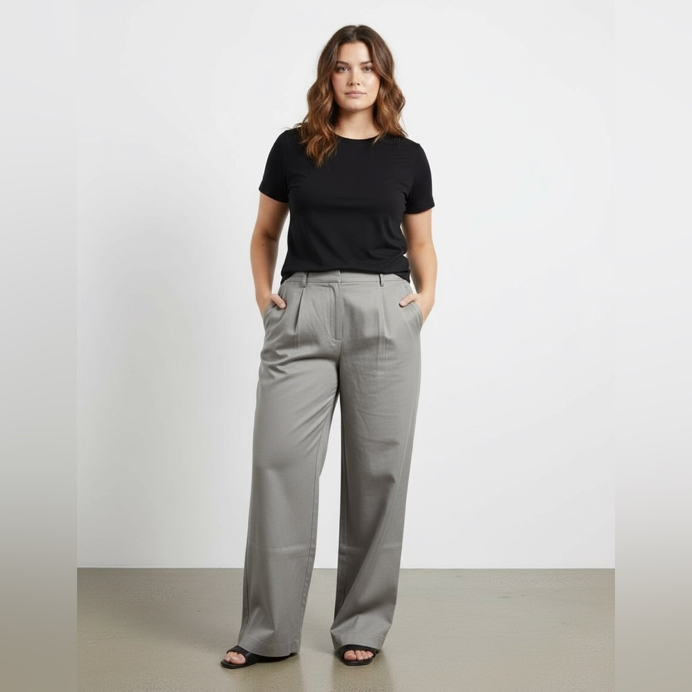 NEW Women’s Size L (10-12) The Drop‎ Amalia Trouser Vintage Khaki w/Wide Legs